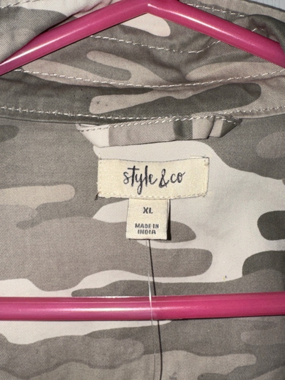Style & Company Lightweight Camo Jacket - Beige - Picture 7 of 11